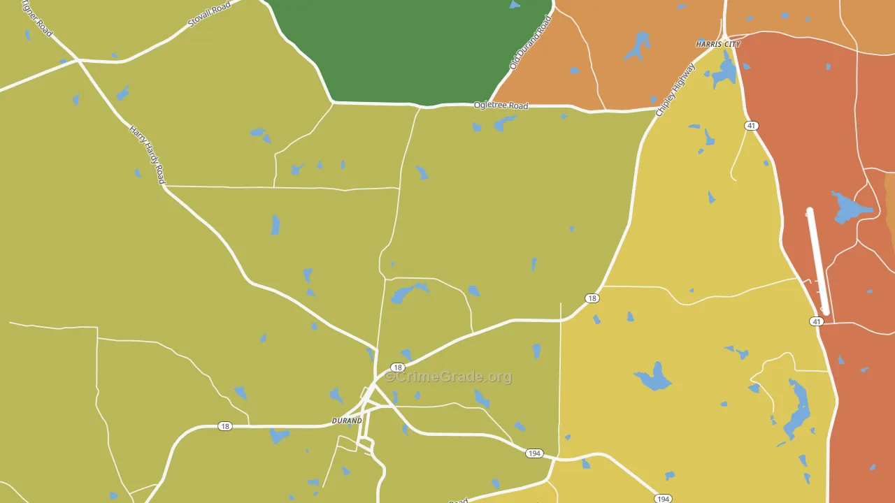 Durand, GA Map of Vandalism Rates