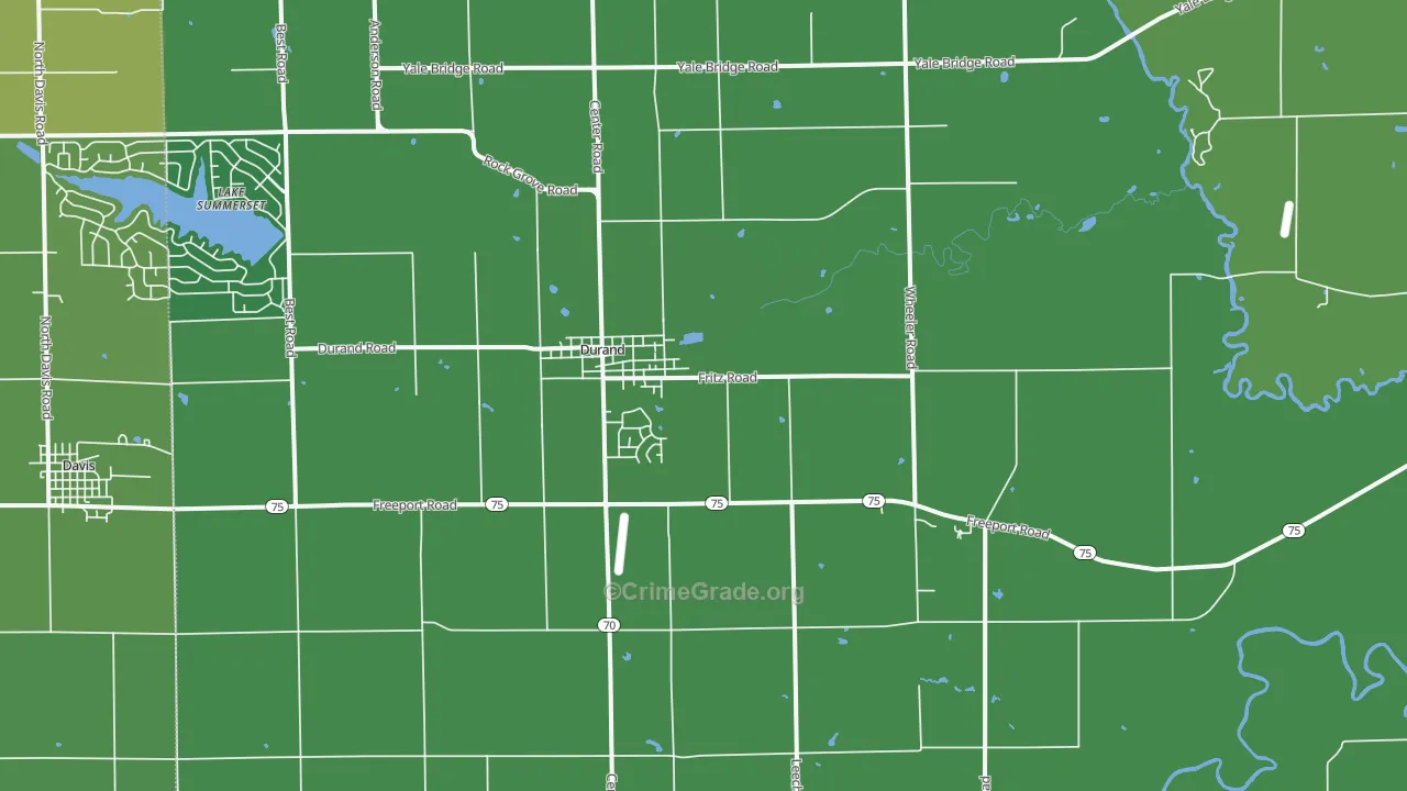 Durand, IL Map of Vandalism Rates