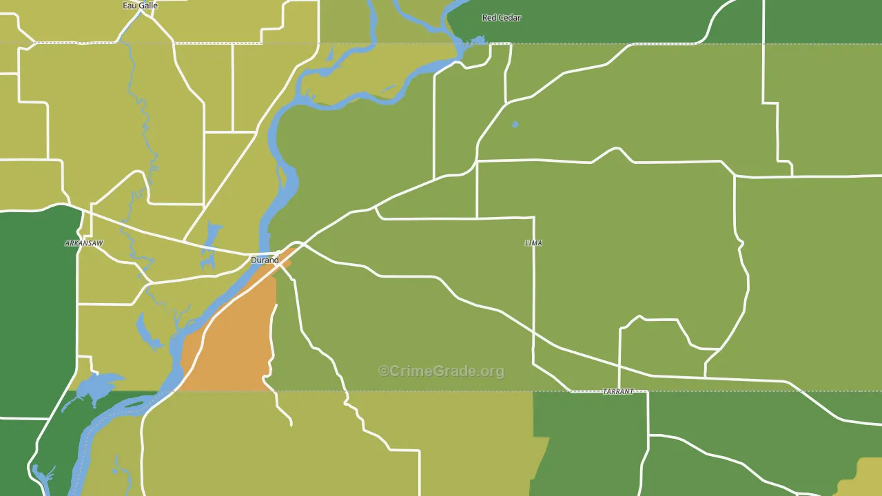 Durand, WI Map of Vandalism Rates