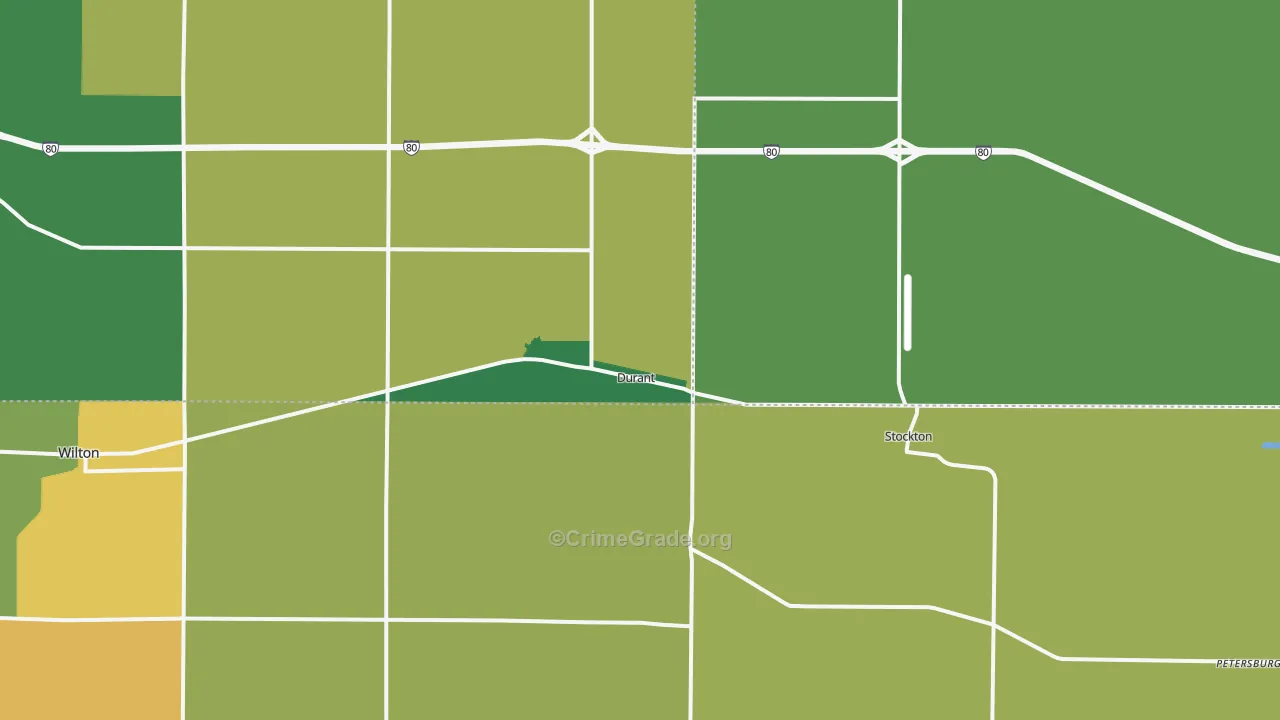 Durant, IA Map of Vandalism Rates