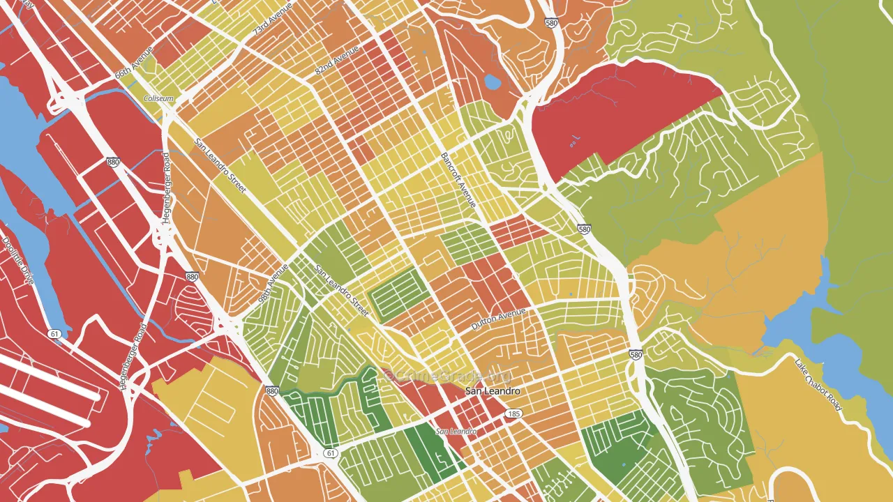 Durant Manor, Oakland, CA Map of Vandalism Rates