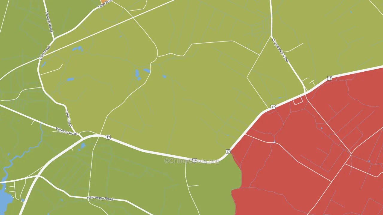 Durants Neck, NC Map of Vandalism Rates