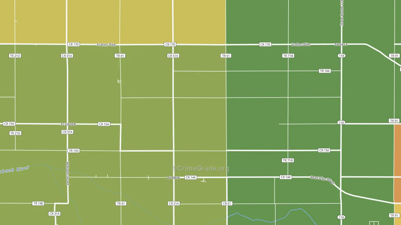 Durbin, OH Map of Vandalism Rates