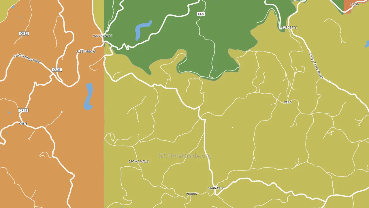 Durbin, PA Map of Vandalism Rates