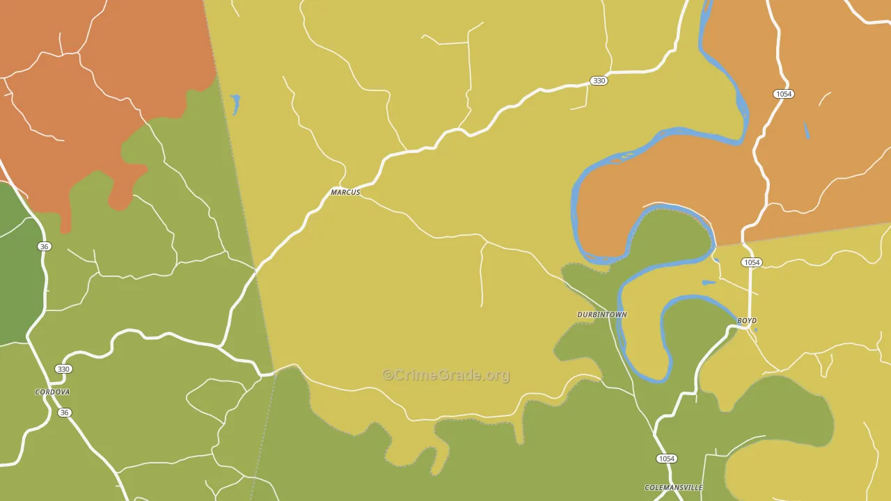Durbintown, KY Map of Vandalism Rates