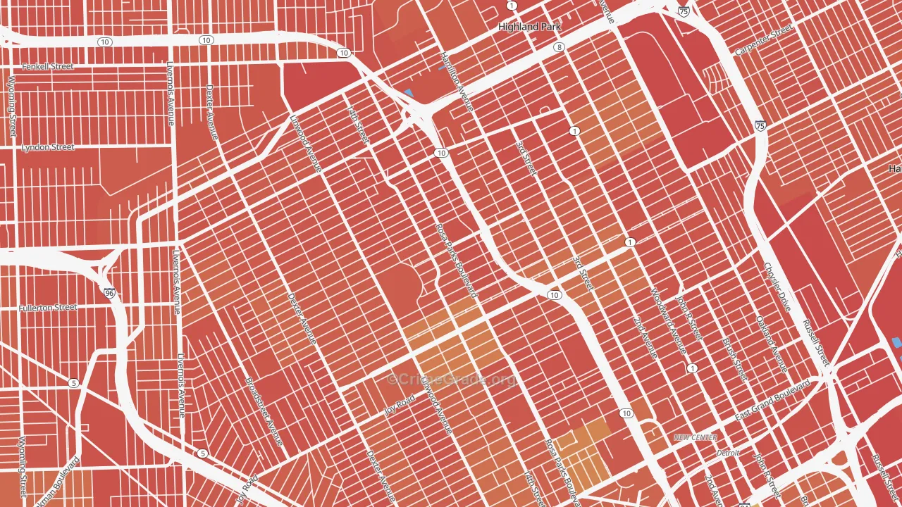 Durfee, Detroit, MI Map of Vandalism Rates