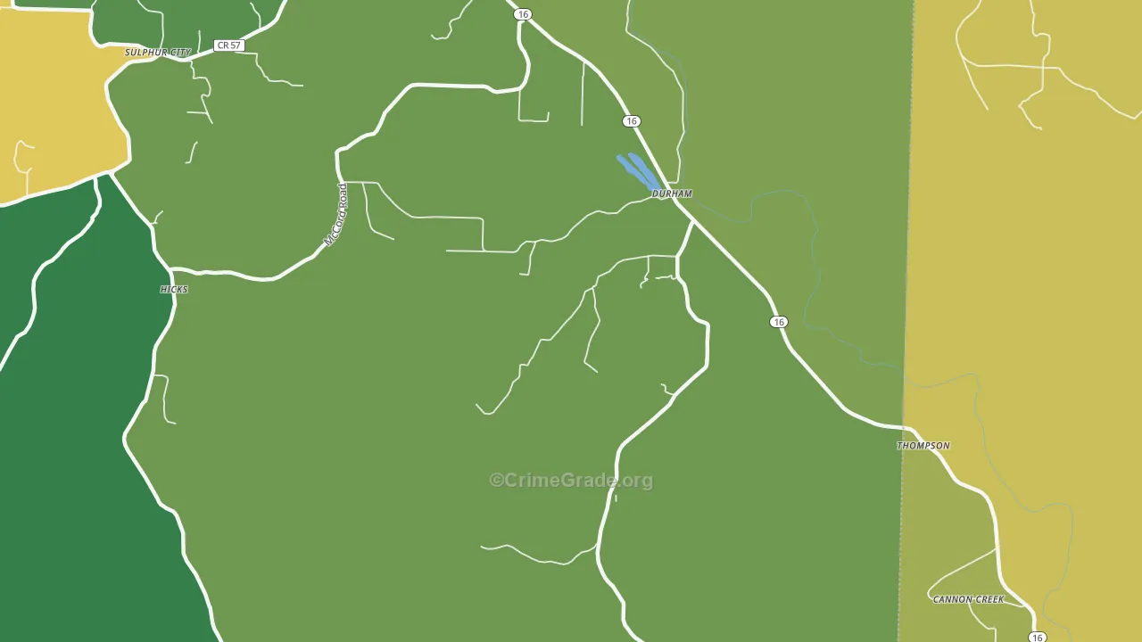 Durham, AR Map of Vandalism Rates