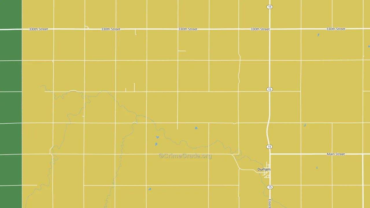Durham, KS Map of Vandalism Rates