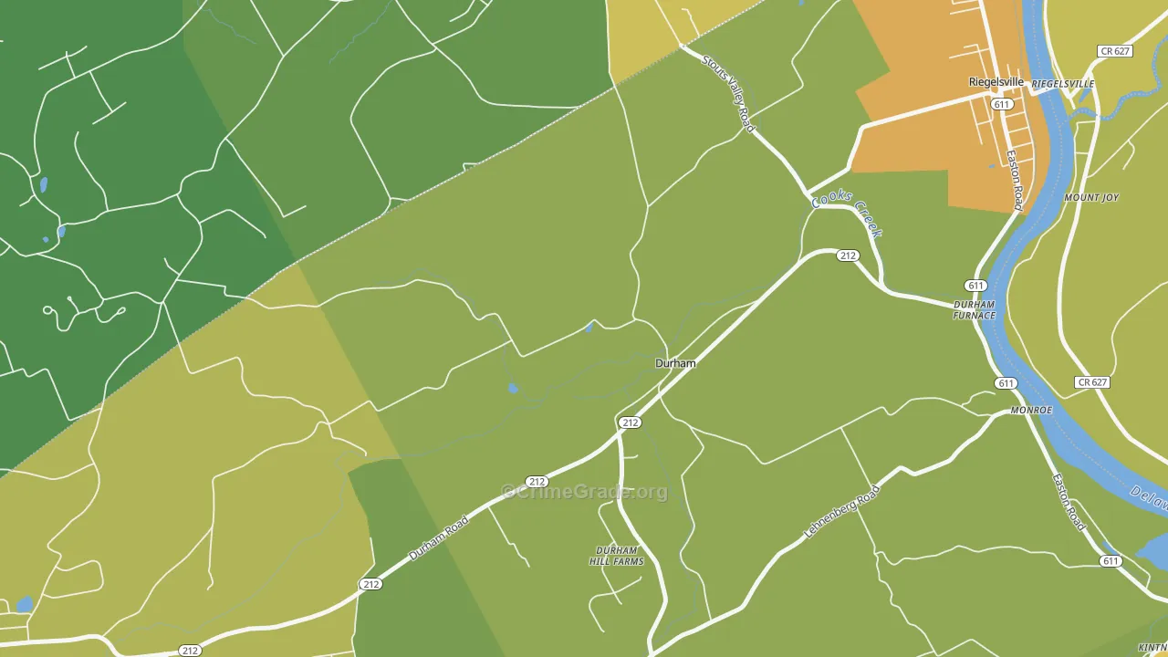 Durham, PA Map of Vandalism Rates