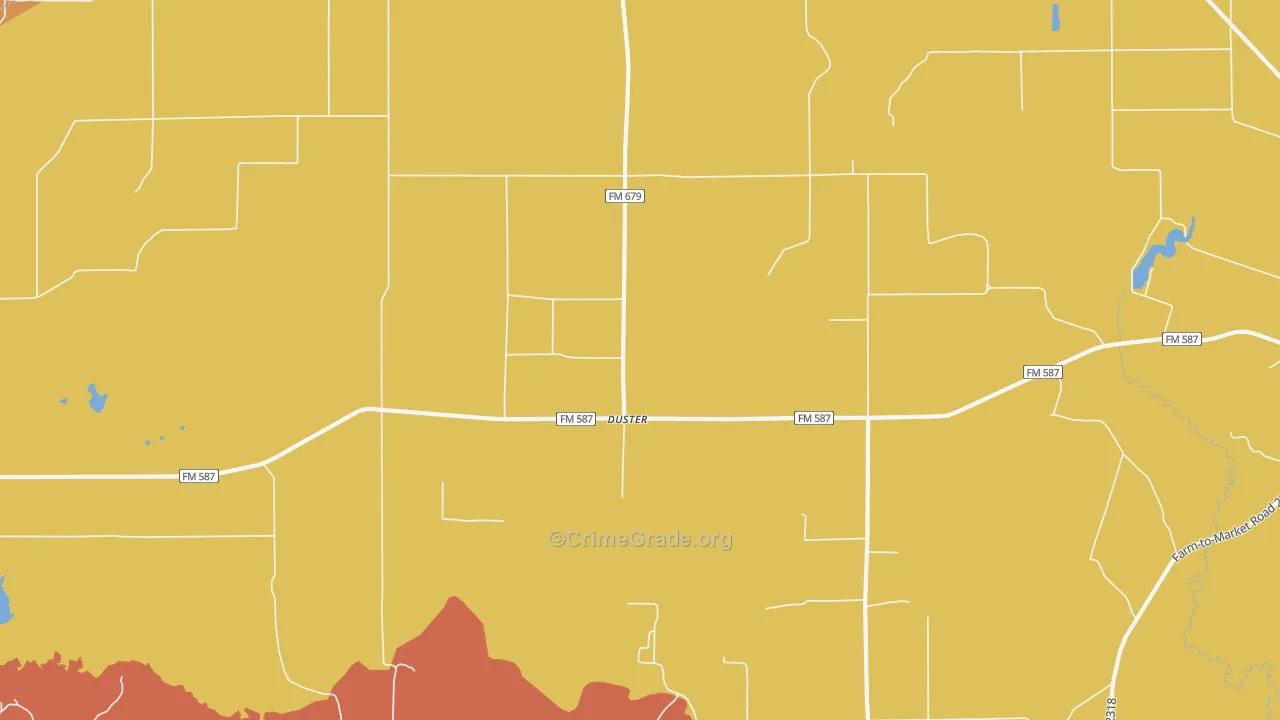 Duster, TX Map of Vandalism Rates