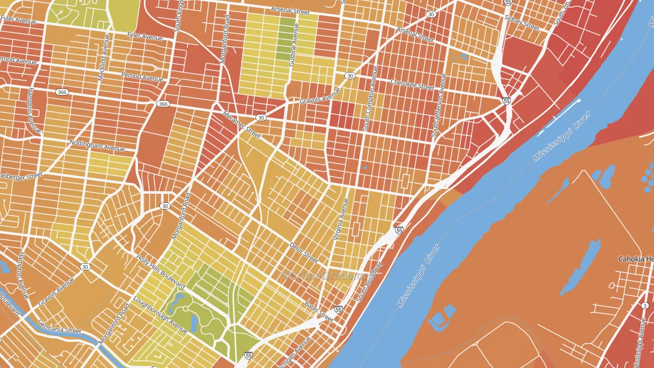 Dutchtown, St. Louis, MO Map of Vandalism Rates