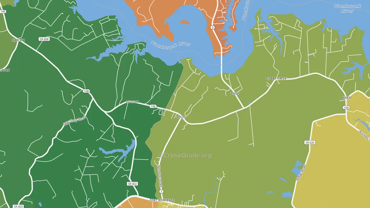 Dutton, VA Map of Vandalism Rates