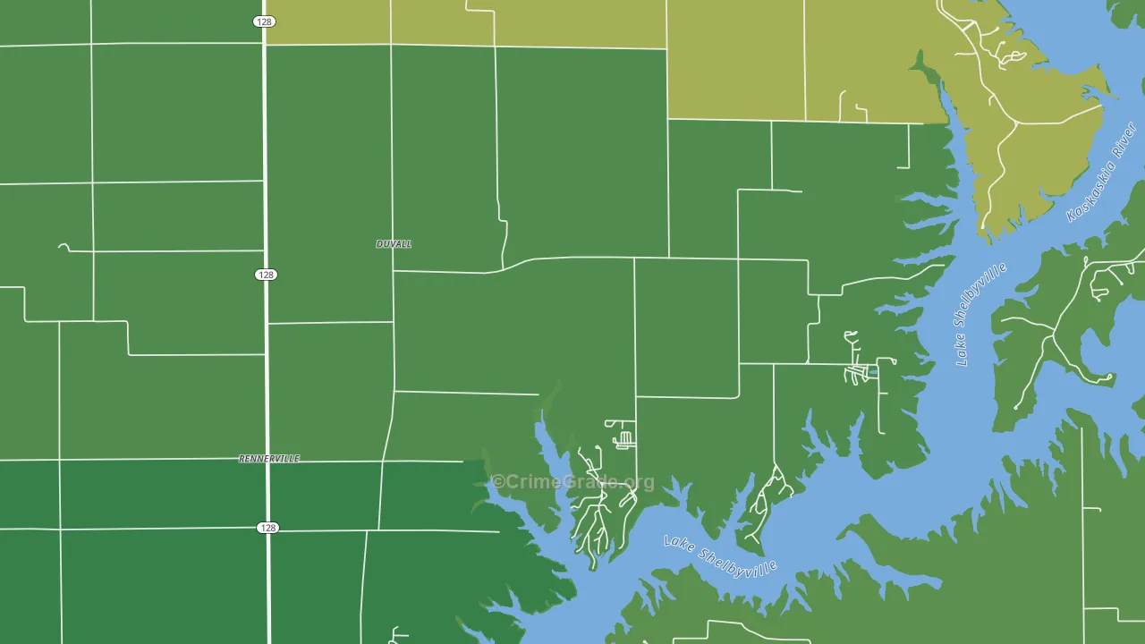 Duvall, IL Map of Vandalism Rates