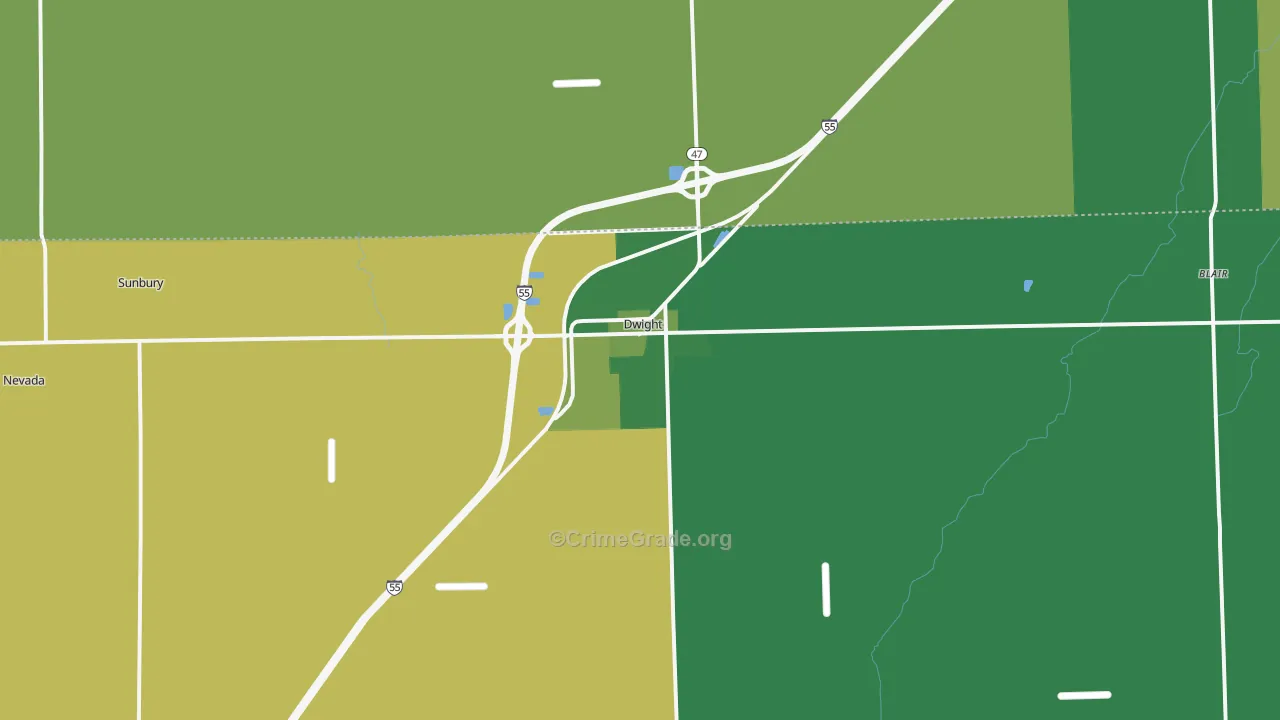 Dwight, IL Map of Vandalism Rates
