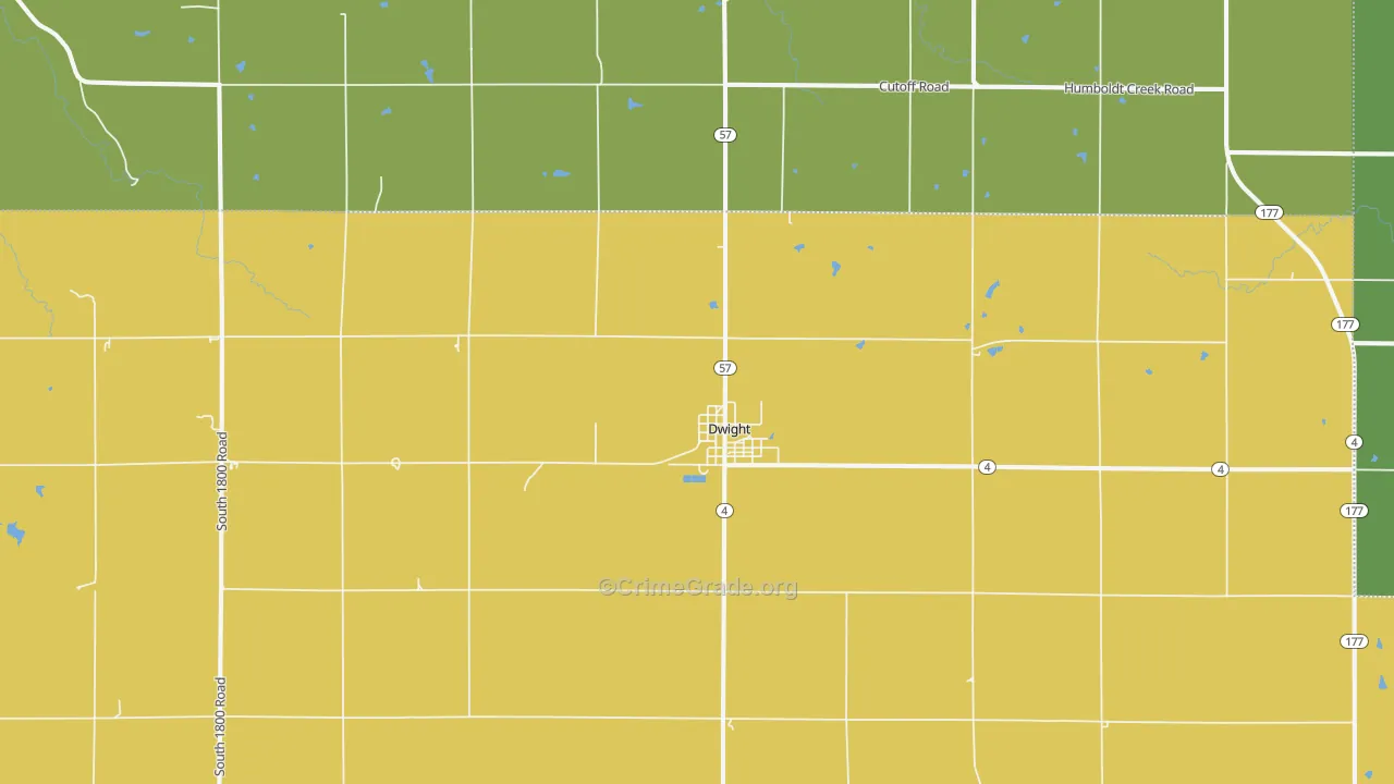 Dwight, KS Map of Vandalism Rates
