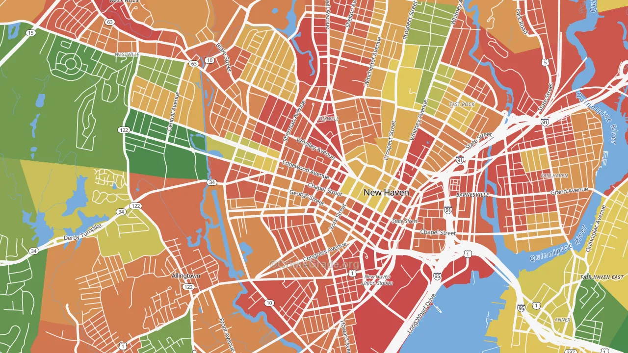 Dwight, New Haven, CT Map of Vandalism Rates