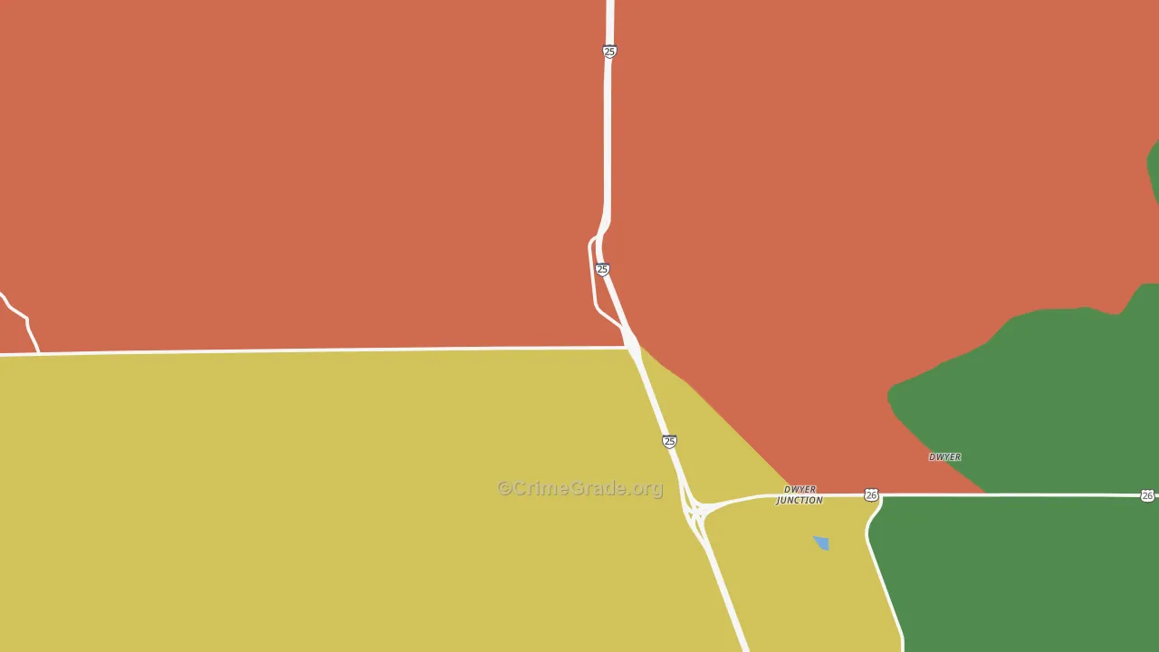 Dwyer, WY Map of Vandalism Rates