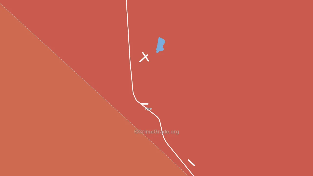 Dyer, NV Map of Vandalism Rates