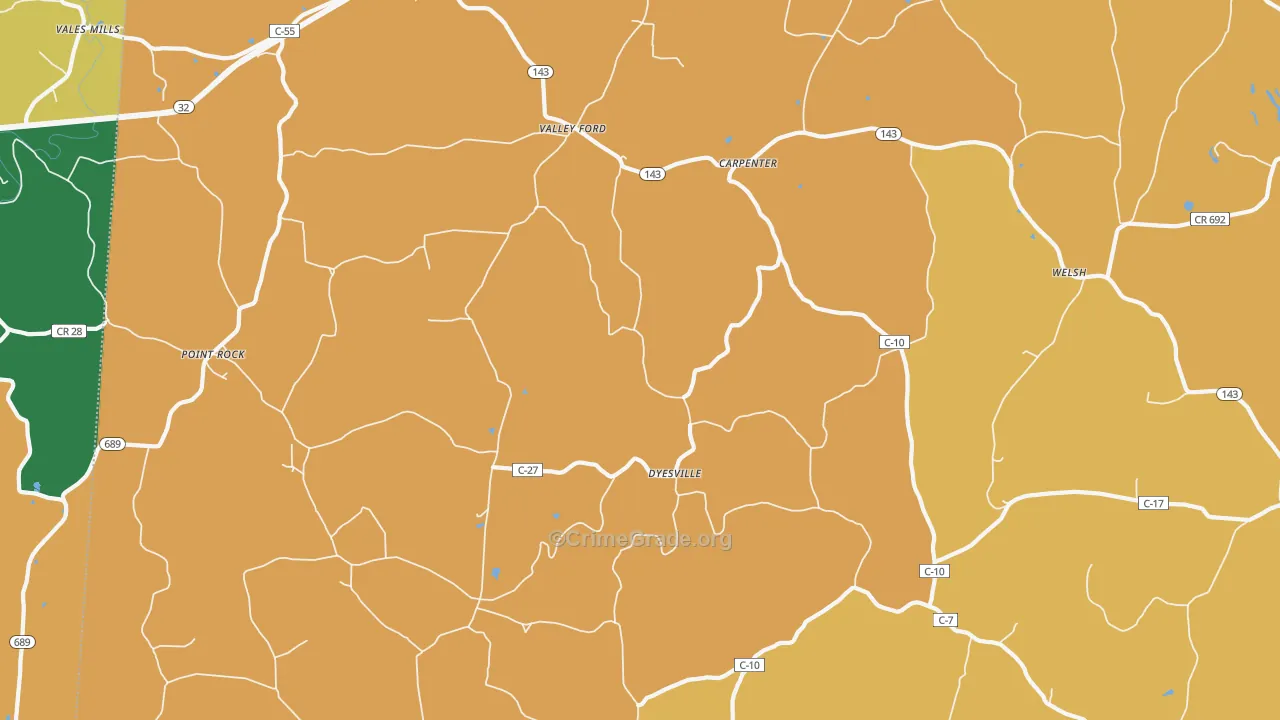 Dyesville, OH Map of Vandalism Rates