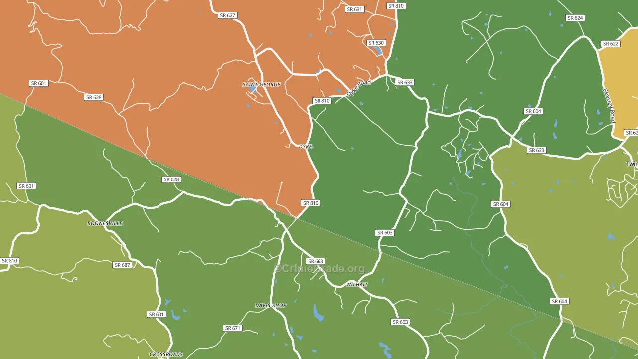 Dyke, VA Map of Vandalism Rates