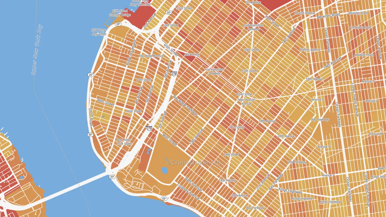 Dyker Heights, Brooklyn, NY Map of Vandalism Rates