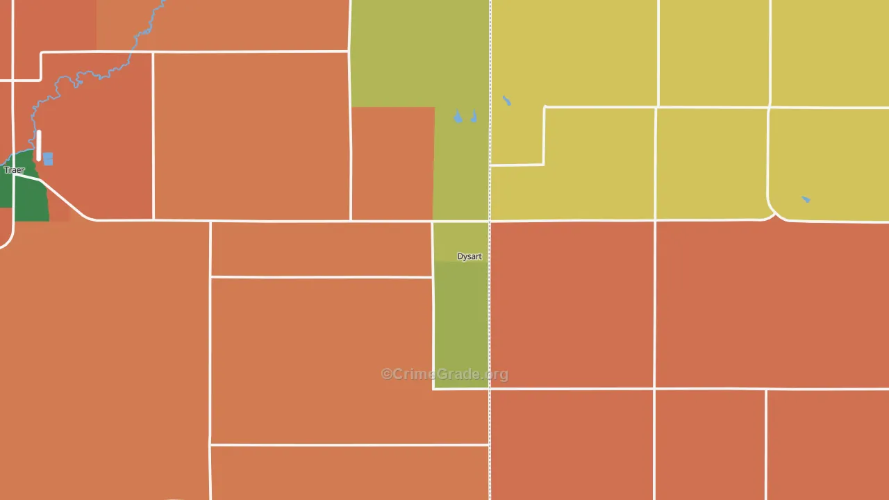 Dysart, IA Map of Vandalism Rates