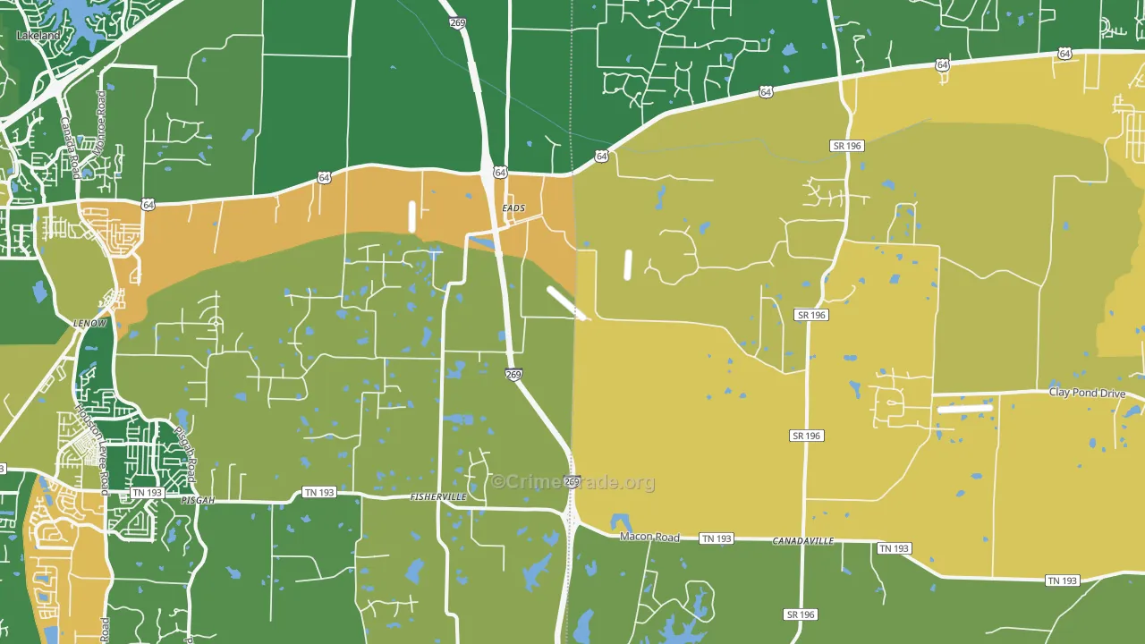 Eads, TN Map of Vandalism Rates