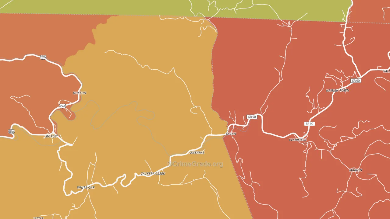 Eagan, TN Map of Vandalism Rates