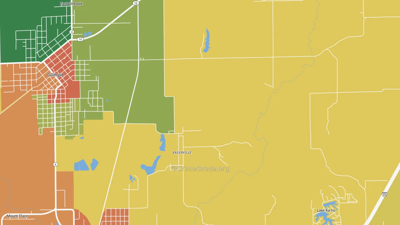 Eagarville, IL Map of Vandalism Rates