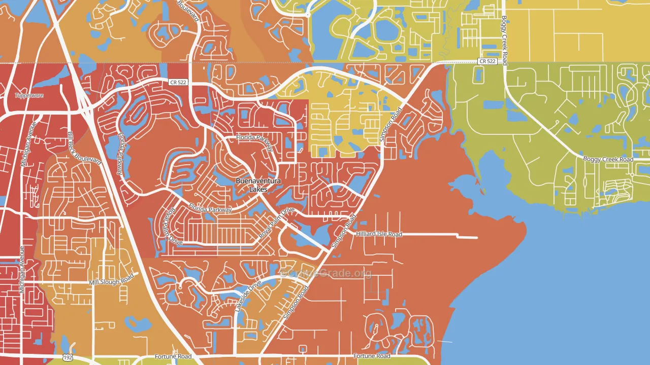 Eagle Bay, Kissimmee, FL Map of Vandalism Rates