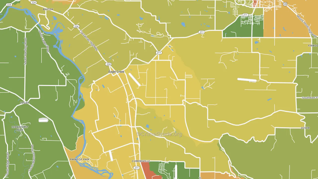 Eagle Creek, OR Map of Vandalism Rates