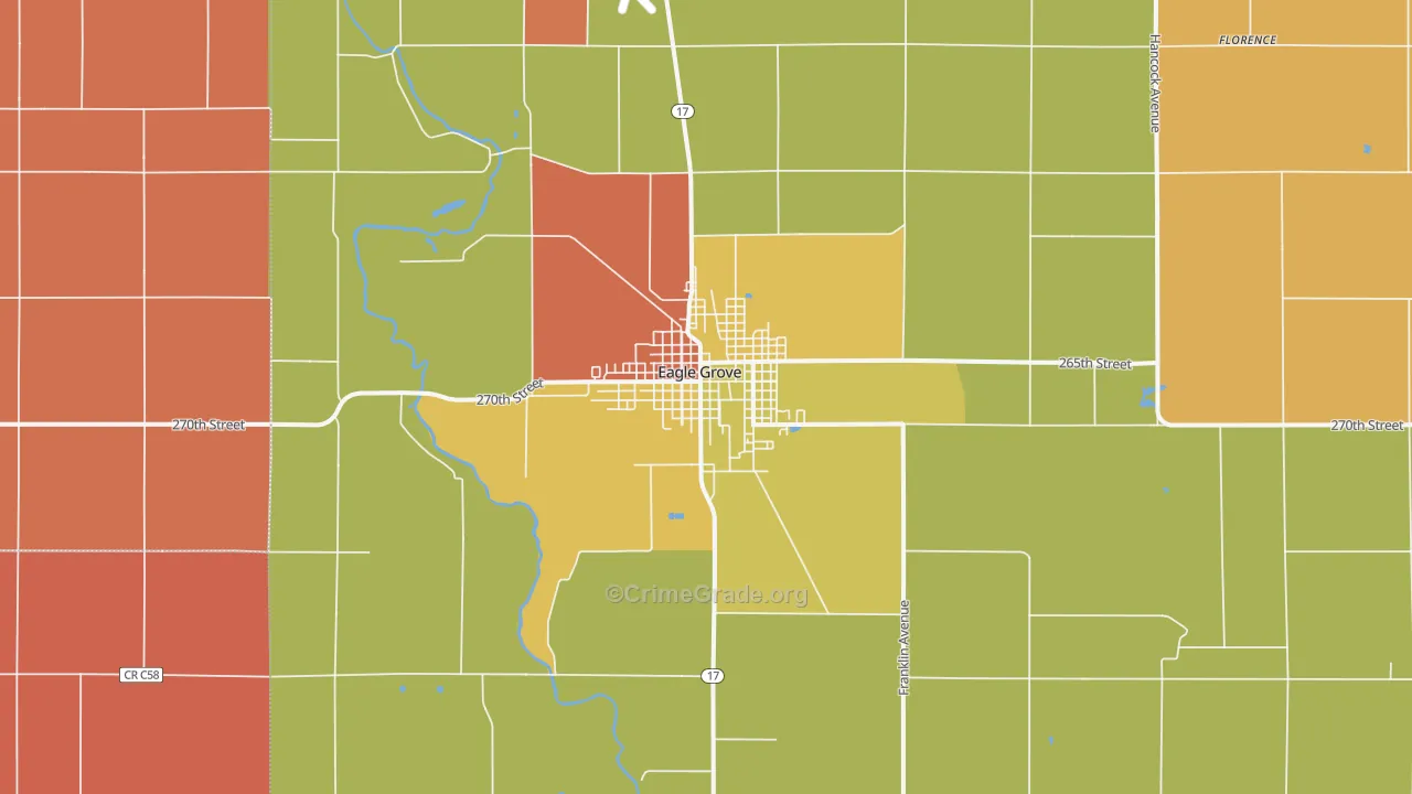 Eagle Grove, IA Map of Vandalism Rates
