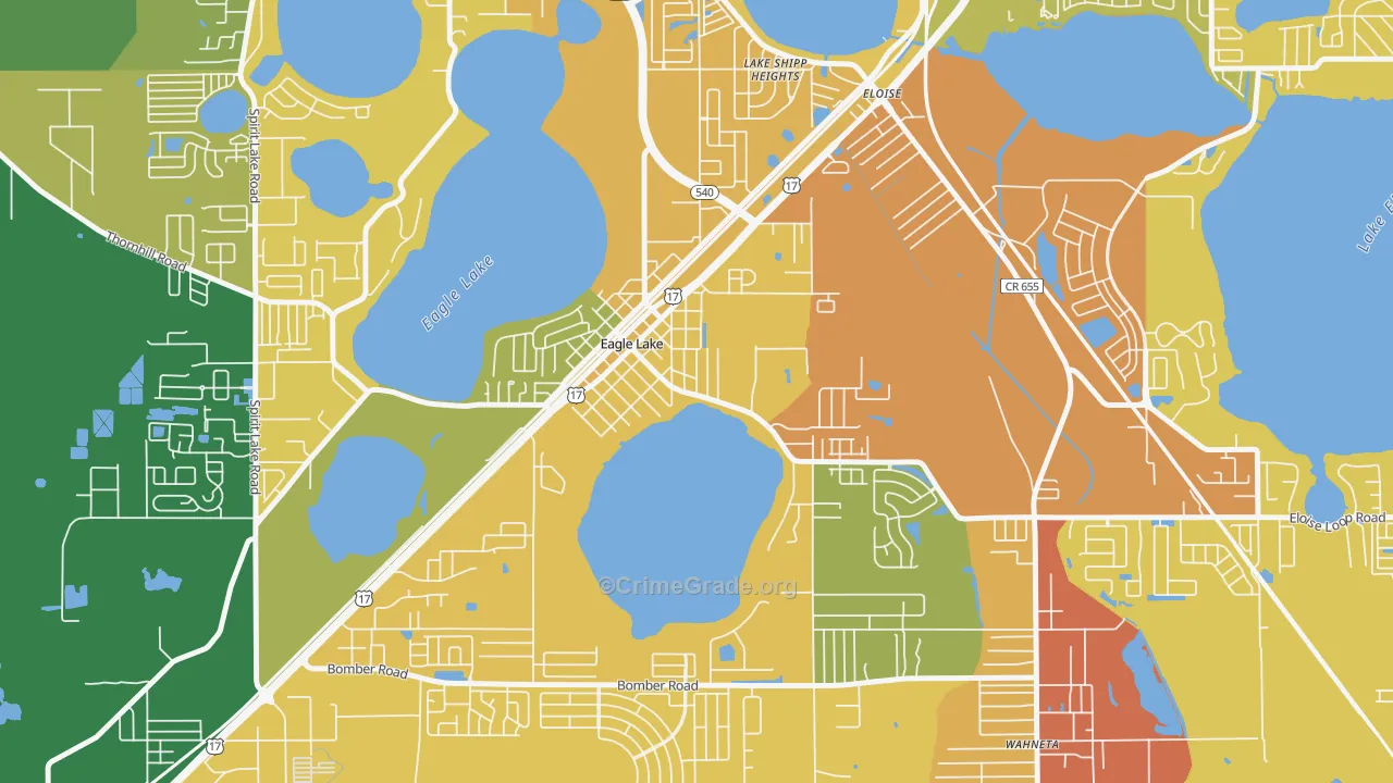 Eagle Lake, FL Map of Vandalism Rates