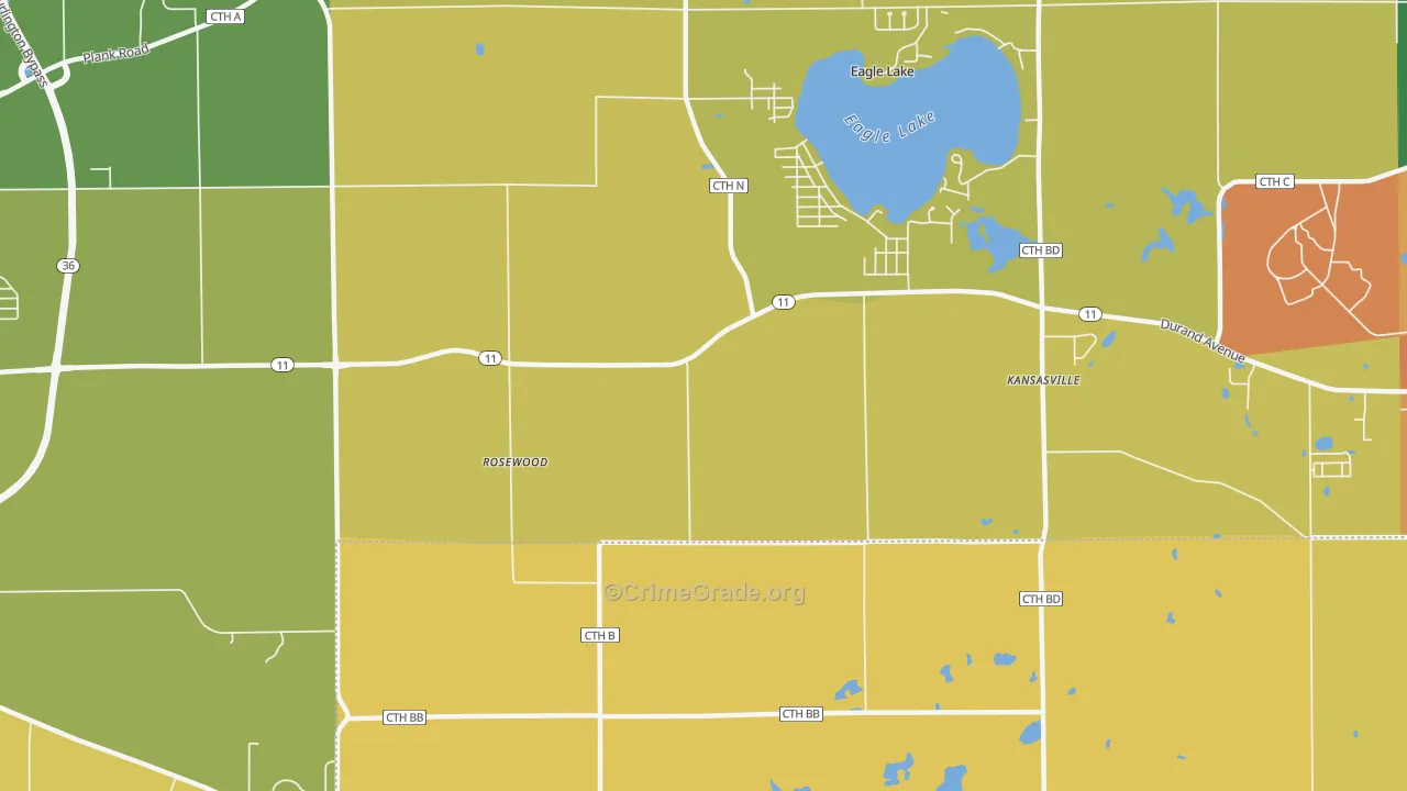 Eagle Lake Manor, WI Map of Vandalism Rates