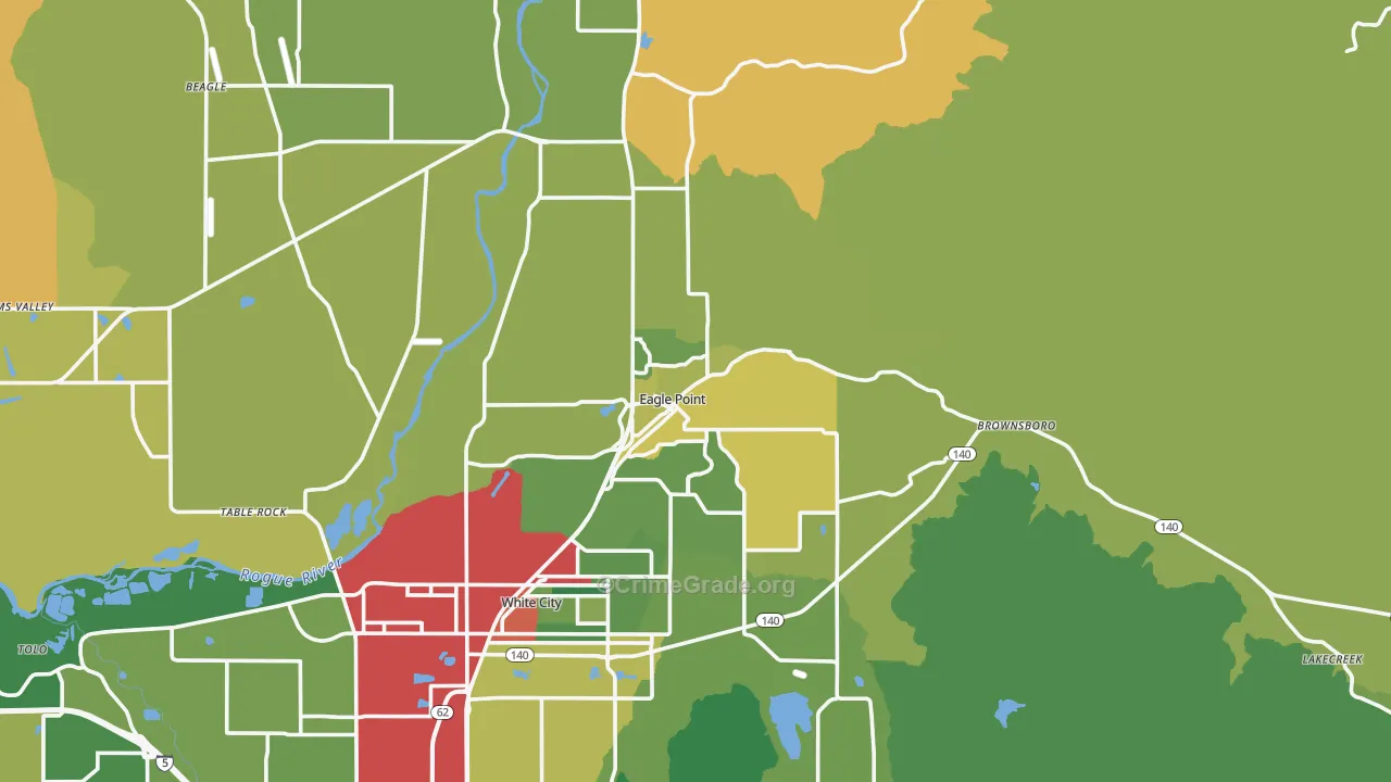 Eagle Point, OR Map of Vandalism Rates