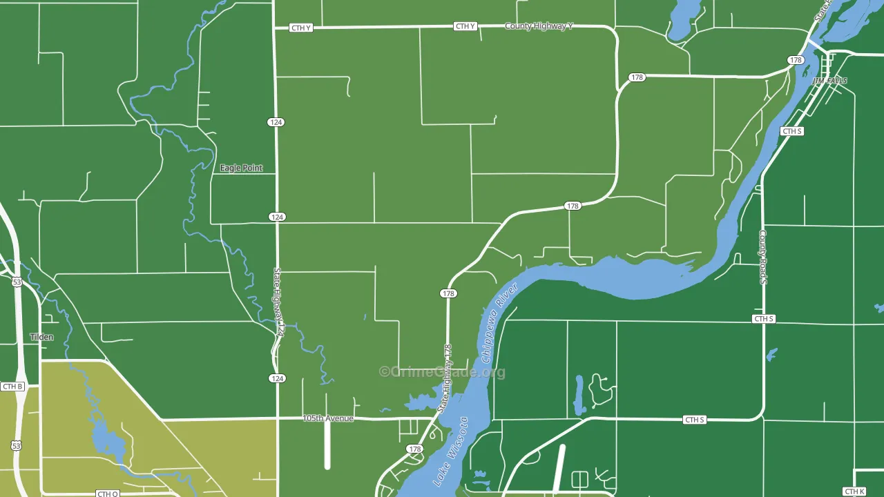 Eagle Point, WI Map of Vandalism Rates