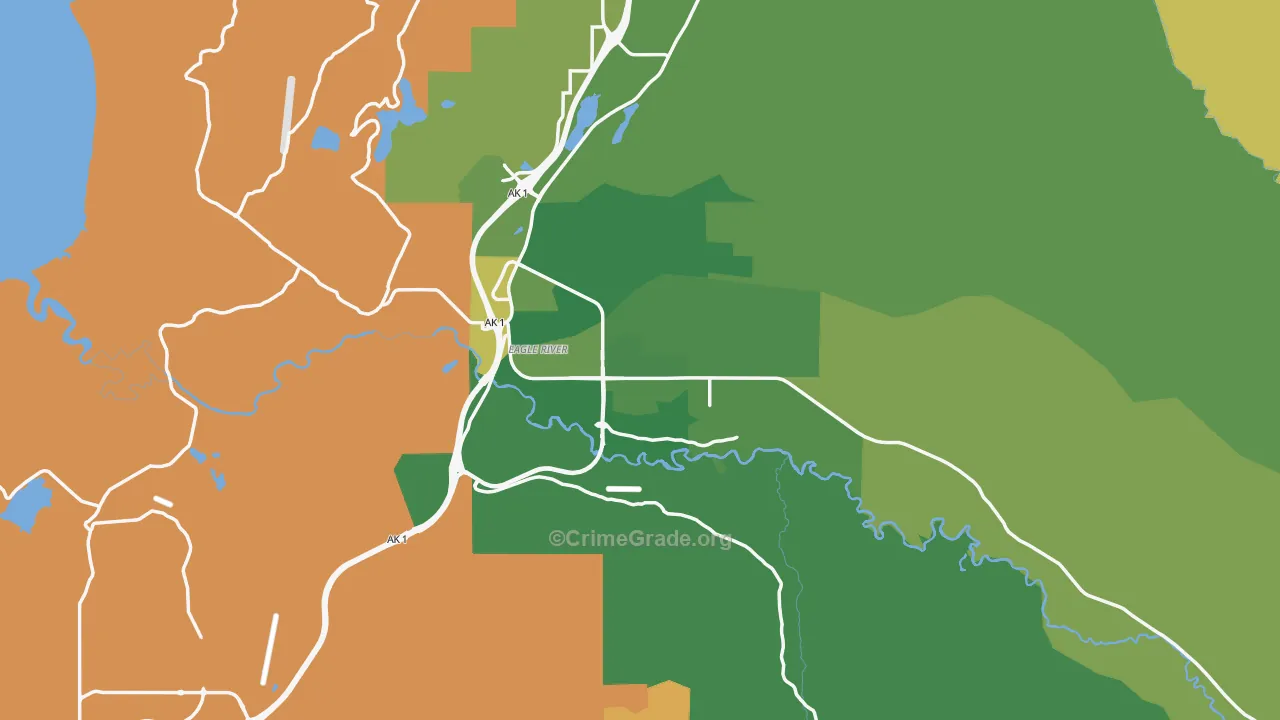 Eagle River, AK Map of Vandalism Rates