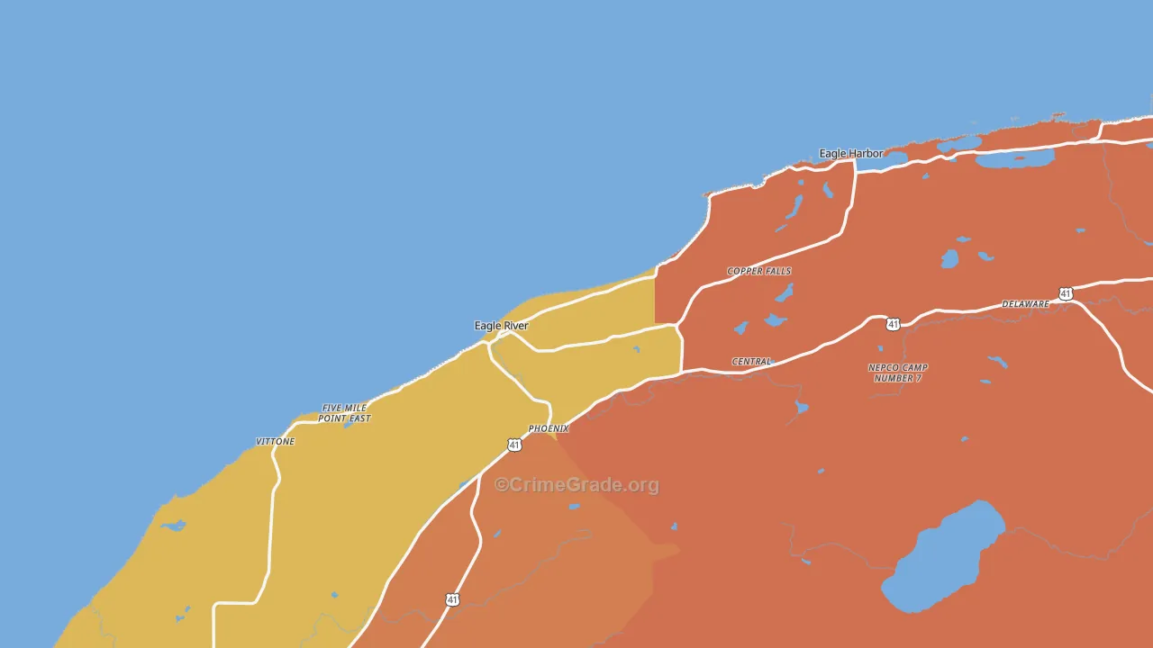 Eagle River, MI Map of Vandalism Rates