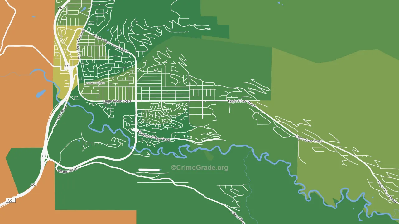 Eagle River Valley, Eagle River, AK Map of Vandalism Rates