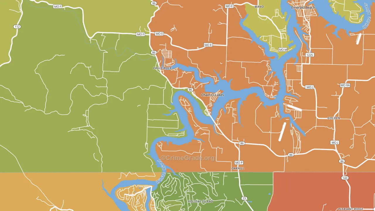 Eagle Rock, MO Map of Vandalism Rates