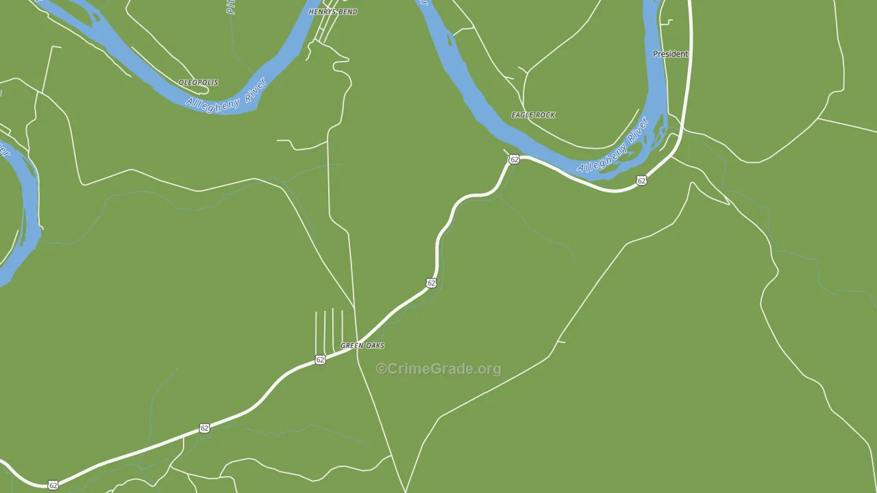 Eagle Rock, PA Map of Vandalism Rates