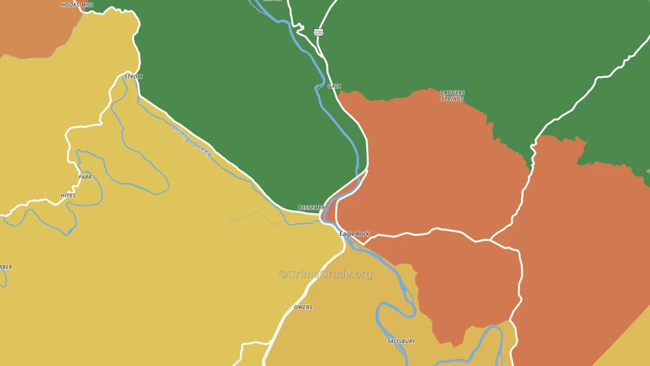 Eagle Rock, VA Map of Vandalism Rates