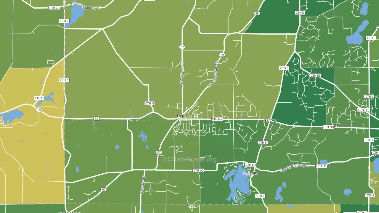 Eagle, WI Map of Vandalism Rates