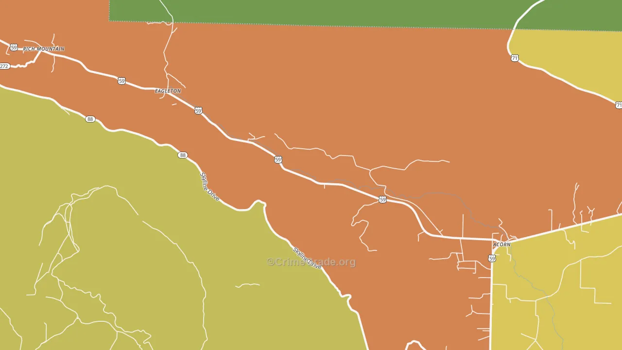 Eagleton, AR Map of Vandalism Rates