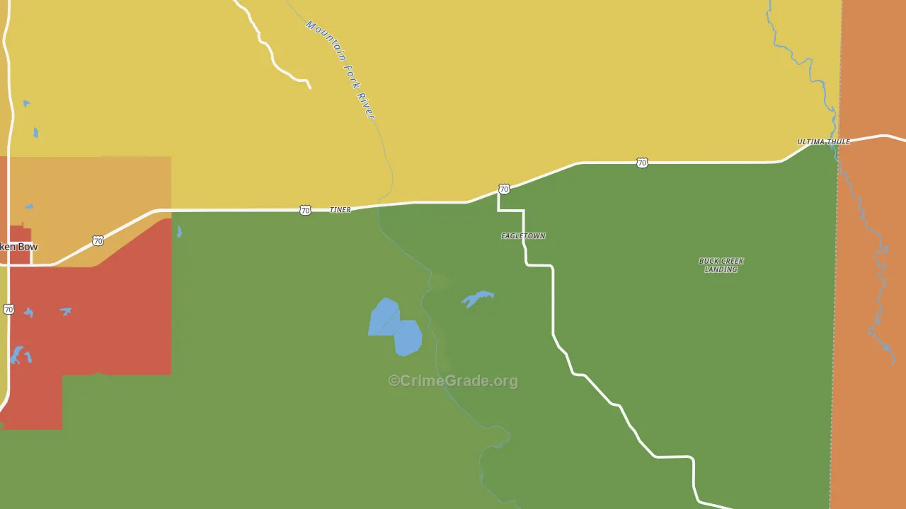 Eagletown, OK Map of Vandalism Rates