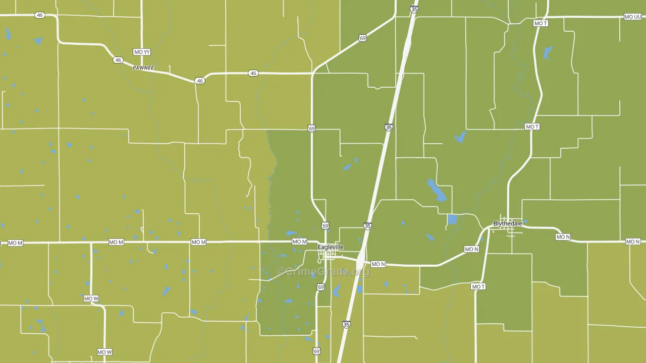 Eagleville, MO Map of Vandalism Rates