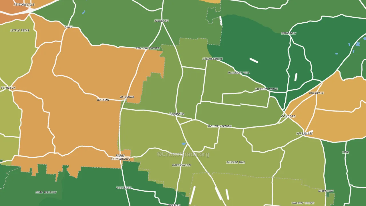 Eagleville, TN Map of Vandalism Rates