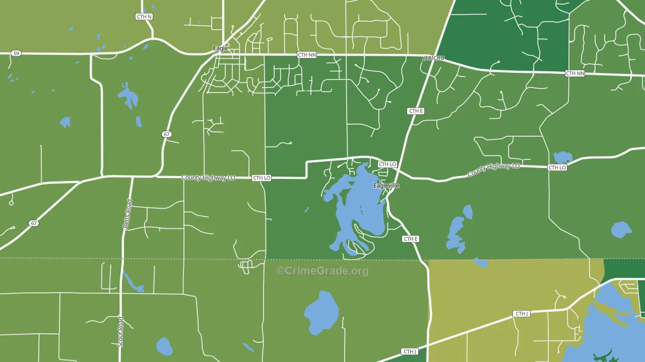Eagleville, WI Map of Vandalism Rates