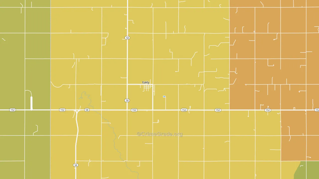Eakly, OK Map of Vandalism Rates