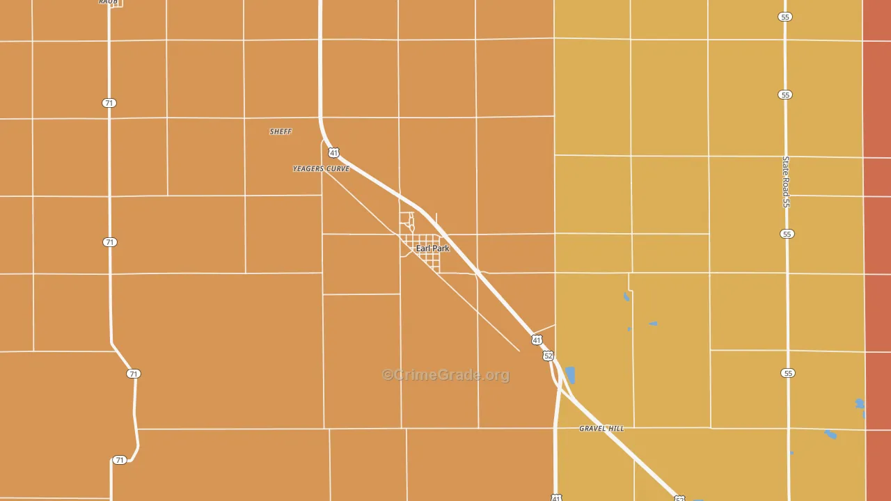 Earl Park, IN Map of Vandalism Rates